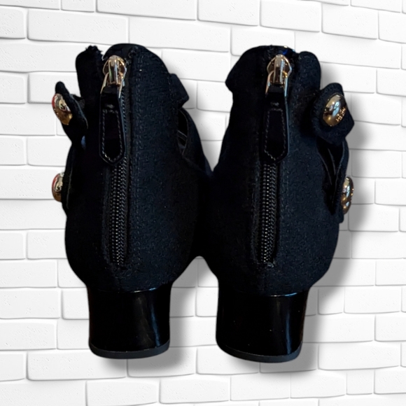 Tory Burch Marisa 40 mm Strappy Pumps Military Gold Buttons Royal Navy Size 8 - Picture 7 of 10